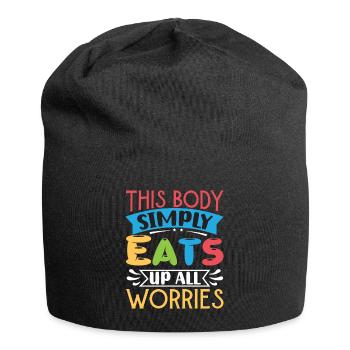 This Body Simply Eats Up All Worries - Jersey Beanie - black - Front