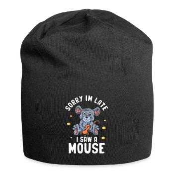 Souris Souris Cadeau Rat Rongeur Souris Souris Lousemaus - Bonnet en jersey - noir - Devant
