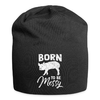 Schwein Geschenk Schweinchen Kinder Ferkel Sau Pig - Jersey-Beanie - Schwarz - Vorne