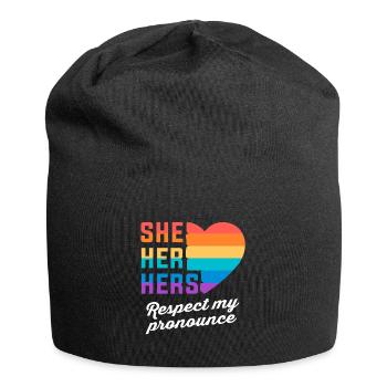 Transe Transgender Transsexuell Geschenk Queer - Jersey-Beanie - Schwarz - Vorne