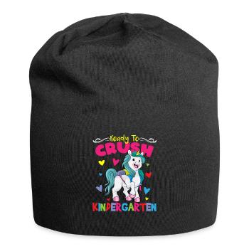 Ready To Crush Kindergarten Pre-K School Unicorn - Jersey Beanie - black - Front