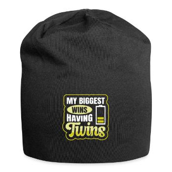 Meine größten Erfolge - mit Zwillingen Zitat für - Jersey-Beanie - Schwarz - Vorne