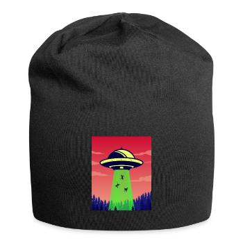 Cats being abducted by an alien space ship - - Jersey Beanie - black - Front