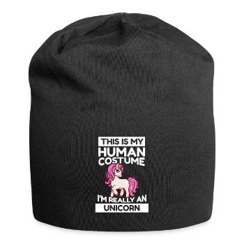 This Is My Human Costume I'm Really A Unicorn - Jersey-Beanie - Schwarz - Vorne