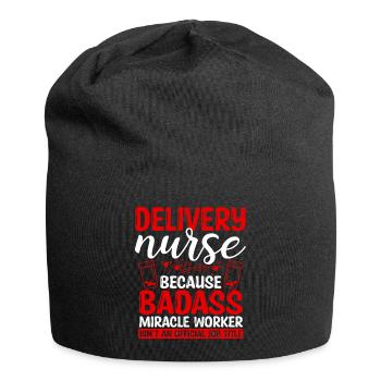 Delivery Nurse Miracle Worker Nursing Essentials - Jersey-Beanie - Schwarz - Vorne