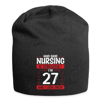 27 Birthday Nurses 27 Years Old Nurse for Work - Jersey-Beanie - Schwarz - Vorne
