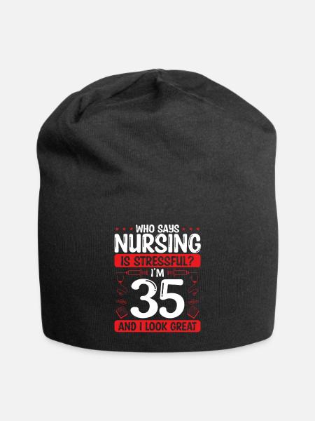 35 Birthday Nurses 35 Years Old Nurse for Work - Jersey-Beanie - Schwarz