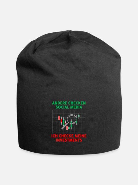 Andere Checken Social Media Ich Checke Investments - Jersey-Beanie - Schwarz