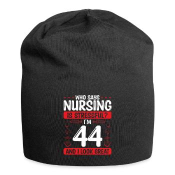 44 Birthday Nurses 44 Years Old Nurse for Work - Jersey-Beanie - Schwarz - Vorne