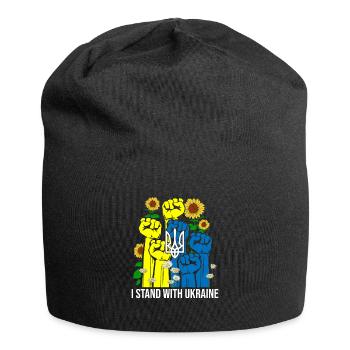 I Stand With Ukraine - Jersey-Beanie - Schwarz - Vorne