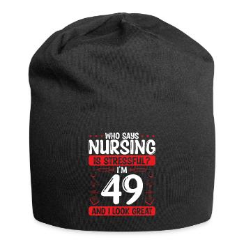 49 Birthday Nurses 49 Years Old Nurse for Work - Jersey-Beanie - Schwarz - Vorne
