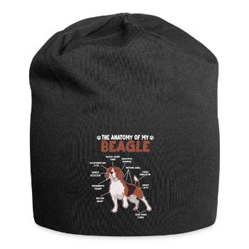 Beagle Anatomy Funny Dog Owners Dogs - Jersey Beanie - black - Front