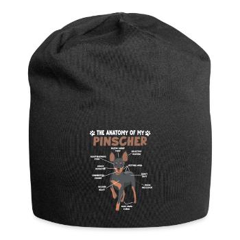 Hirschpinscher Anatomie lustig Hundehalter Hund - Jersey-Beanie - Schwarz - Vorne