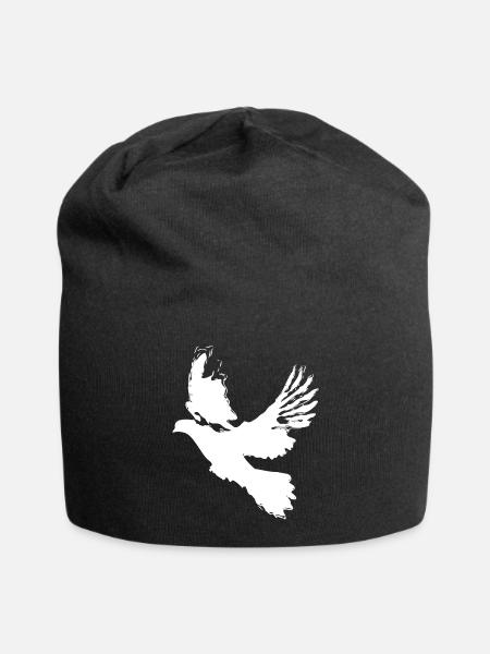 Taube Friedenstaube Design – Symbol der Hoffnung - Jersey-Beanie - Schwarz