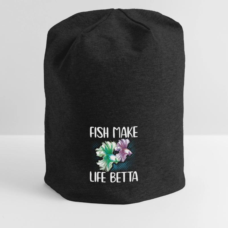 Fish Make Life Betta Siamese Fighting Fish Jersey-Beanie