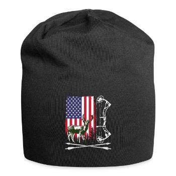 Bow Hunting American Hunter USA Flag Deer Hunt - Jersey-Beanie - Schwarz - Vorne