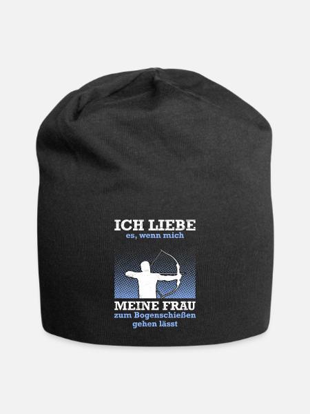 Ehemann Bogenschützen Papa Bogenschießen - Jersey-Beanie - Schwarz