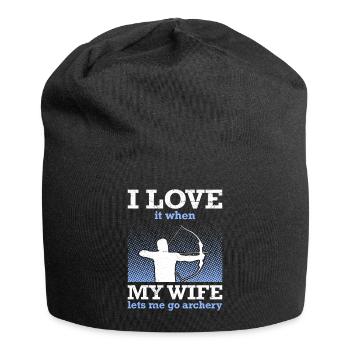 Husband Archer Papa Archery - Jersey Beanie - black - Front