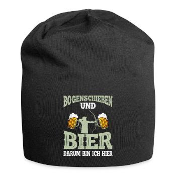 Bogenschießen und Bier Männer - Jersey-Beanie - Schwarz - Vorne