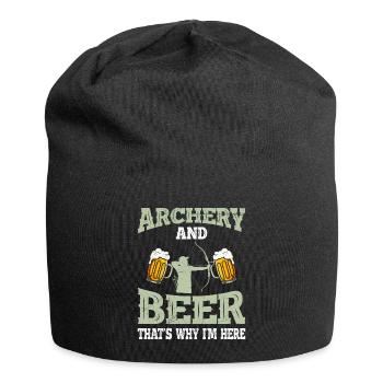 Bogenschießen und Bier Männer - Jersey-Beanie - Schwarz - Vorne