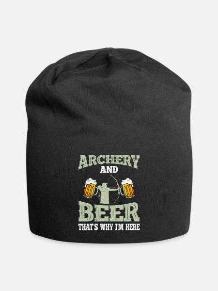 Bogenschießen und Bier Männer - Jersey-Beanie - Schwarz