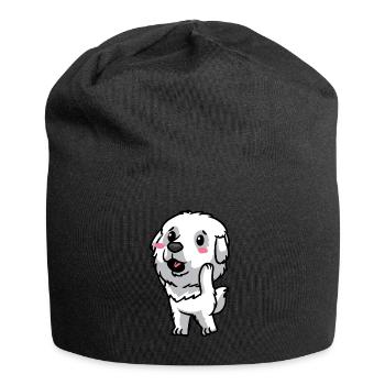 Émoticône de chien de montagne des Pyrénées - Bonnet en jersey - noir - Devant