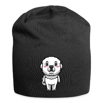 Émoticône de chien de montagne des Pyrénées - Bonnet en jersey - noir - Devant