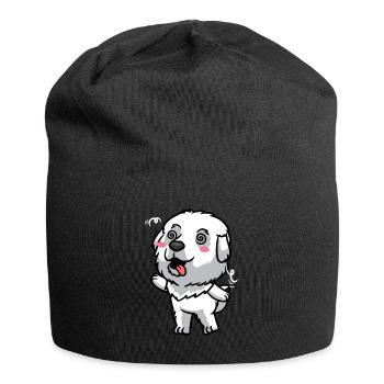 Émoticône de chien de montagne des Pyrénées - Bonnet en jersey - noir - Devant