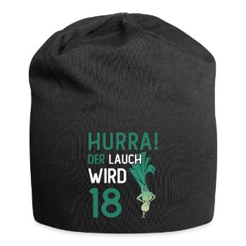 Hurra der Lauch wird 18 - Jersey-Beanie - Schwarz - Vorne