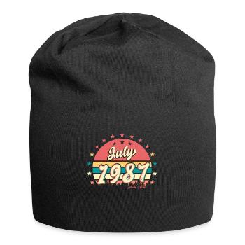 1987 Juli Beste Geschenkidee - Jersey-Beanie - Schwarz - Vorne
