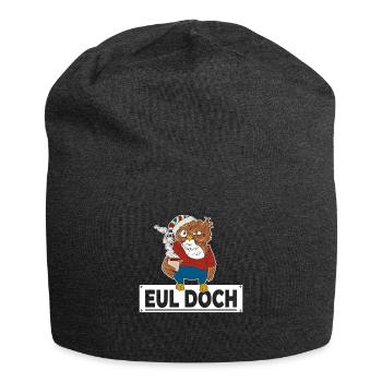 Morgenmuffel Eule mit Kaffee Eul Doch keine Bock - Jersey-Beanie - Anthrazit - Vorne