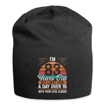 83 Birthday Day over 16 Vintage 83 Years Old - Jersey Beanie - black - Front