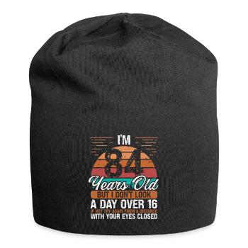 84 Birthday Day over 16 Vintage 84 Years Old - Jersey Beanie - black - Front