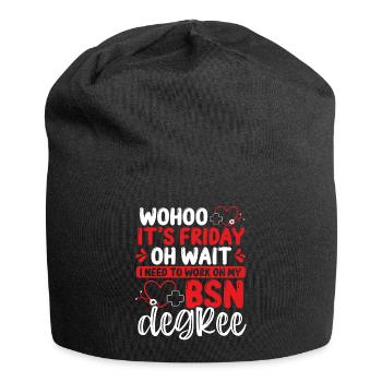 BSN Nurse Science of Nursing Funny Nurse School - Jersey Beanie - black - Front