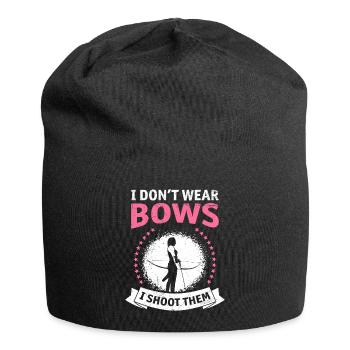 I don't wear Bow i shoot them women - Jersey Beanie - black - Front