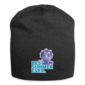 cute dinosaur the best summer - Jersey Beanie - charcoal grey - Front