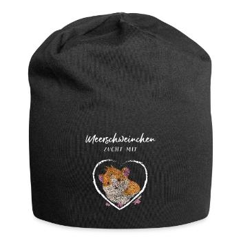 Meerschweinchen Nagetier Zucht Züchter - Jersey-Beanie - Schwarz - Vorne