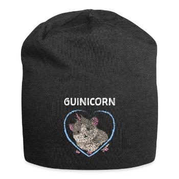 Guinicorn Einhorn Meerschweinchen Nager - Jersey-Beanie - Anthrazit - Vorne