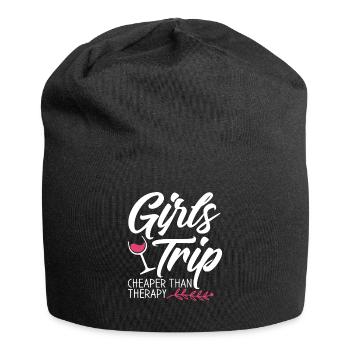 Girls Trip Cheaper Than A Therapy 2021 Fun Party - Jersey Beanie - black - Front