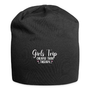Girls Trip Cheaper Than A Therapy 2021 Fun Party - Jersey Beanie - black - Front