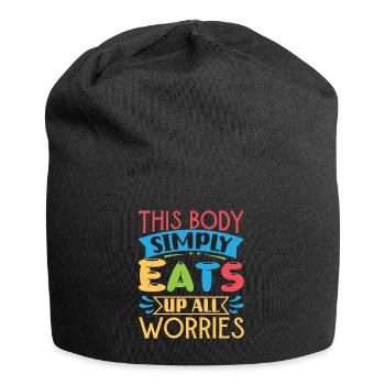 This Body Simply Eats Up All Worries - Jersey Beanie - black - Front