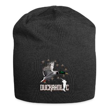 Duckaholic Bird Hunting Duck Hunter Outdoor - Jersey Beanie - charcoal grey - Front