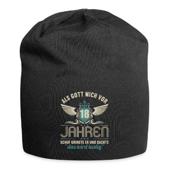 Als Gott mich vor 18 Jahren schuf 18. Geburtstag - Jersey-Beanie - Schwarz - Vorne