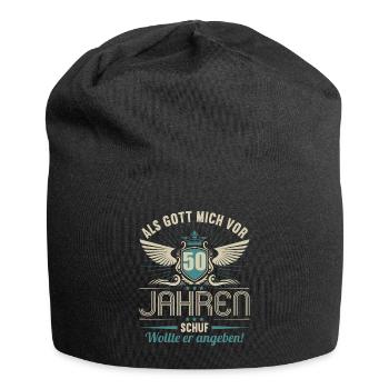 Als Gott mich vor 50 Jahren schuf wollte angeben - Jersey-Beanie - Schwarz - Vorne