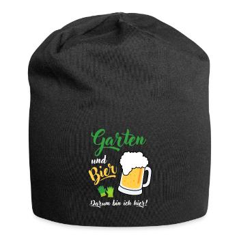 Garten und Bier Hobbygärtner Gartenarbeit Spruch - Jersey-Beanie - Schwarz - Vorne
