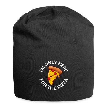 I’m Only Here For The Pizza Lustiger Pizza Spruch - Jersey-Beanie - Schwarz - Vorne