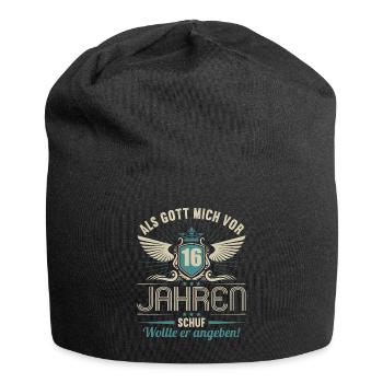 Als Gott mich vor 16 Jahren schuf wollte angeben - Jersey-Beanie - Schwarz - Vorne