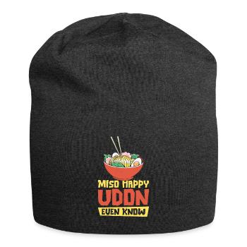 Asian Food Udon Miso Noodle Asian Cuisine - Jersey Beanie - charcoal grey - Front