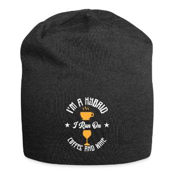 Kaffee Wein Hybrid Alkohol Kaffeesüchtig - Jersey-Beanie - Anthrazit - Vorne