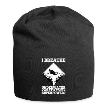 Ibreathe underwater what's your superpower - Jersey-Beanie - Schwarz - Vorne